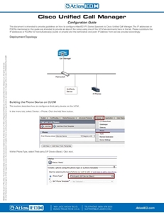 Cisco Unified Call Manager Configuration Guide Cisco Unified Call Manager Configuration Guide