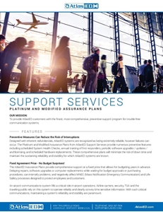 AtlasIED Platinum Assurance Plan Support Services Flyer AtlasIED Platinum Assurance Plan Support Services Flyer